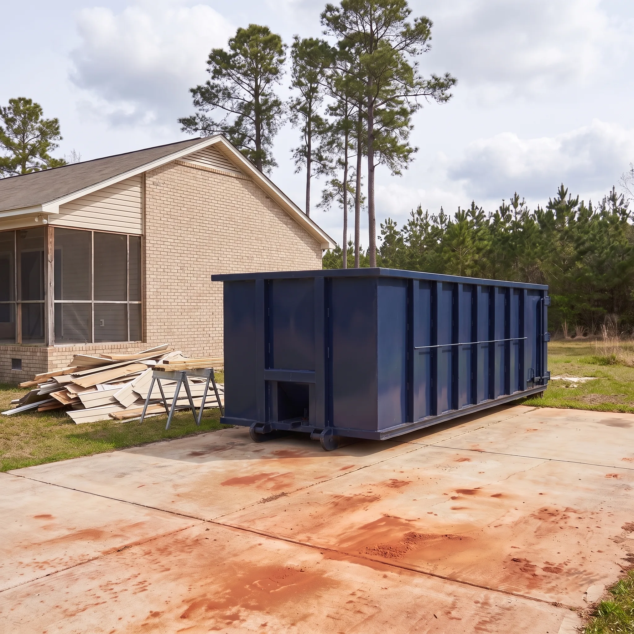 Dumpster on a Leflore County, MS job site